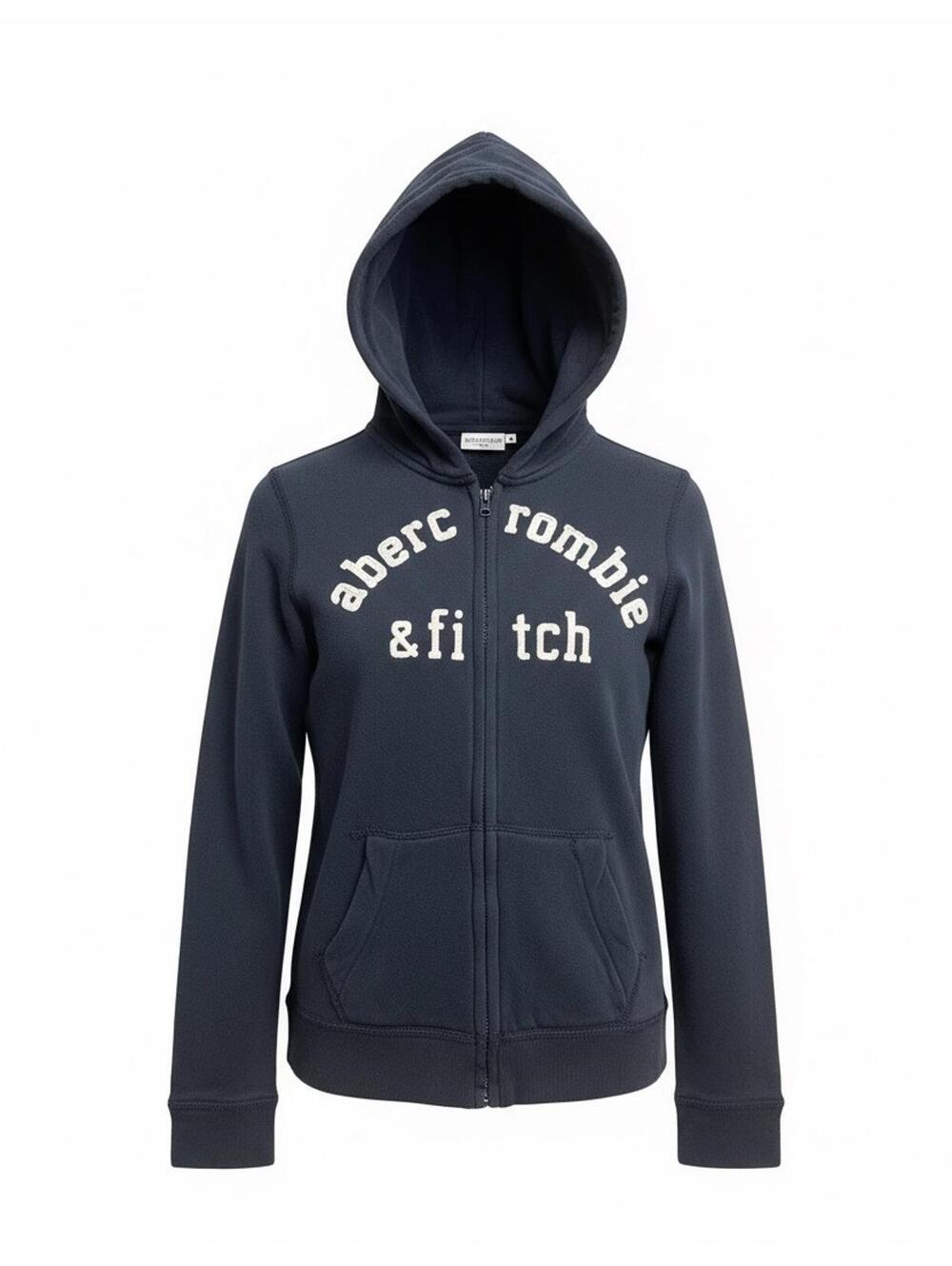 Abercrombie & Fitch Navy Blue Zip-Up Hoodie Kids Size Large